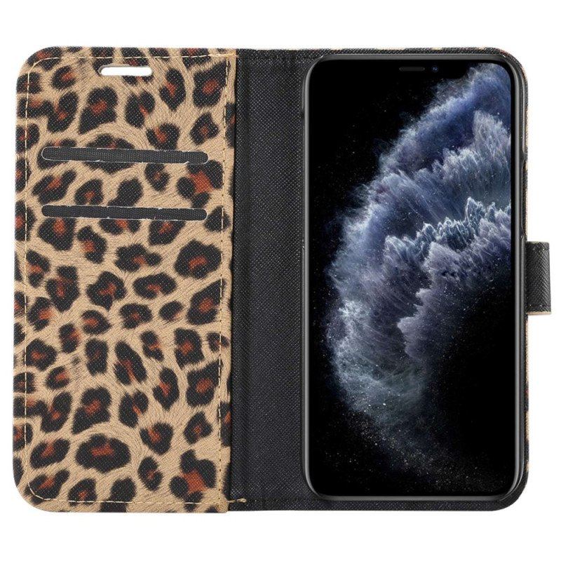 Folio-fodral iPhone 14 Pro Leopard