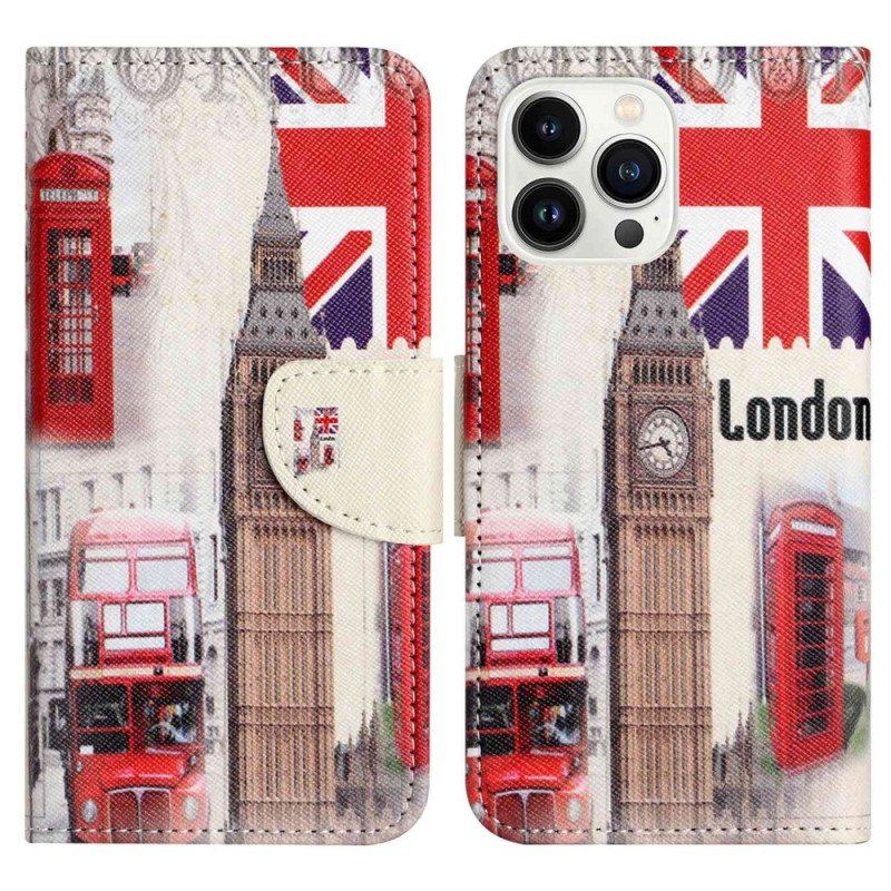 Folio-fodral iPhone 14 Pro Londonresa