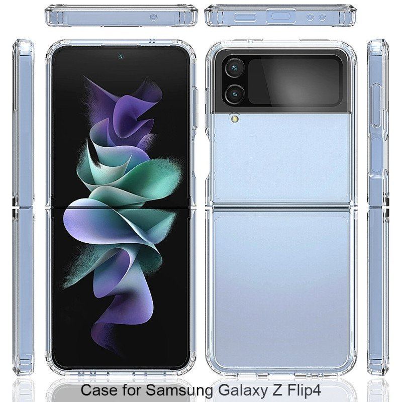 Folio-fodral Mobilskal Samsung Galaxy Z Flip 4 Läderfodral Transparent Förstärkt Kontur