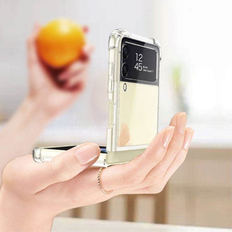 Folio-fodral Mobilskal Samsung Galaxy Z Flip 4 Läderfodral Transparenta Gkk-förstärkta Hörn