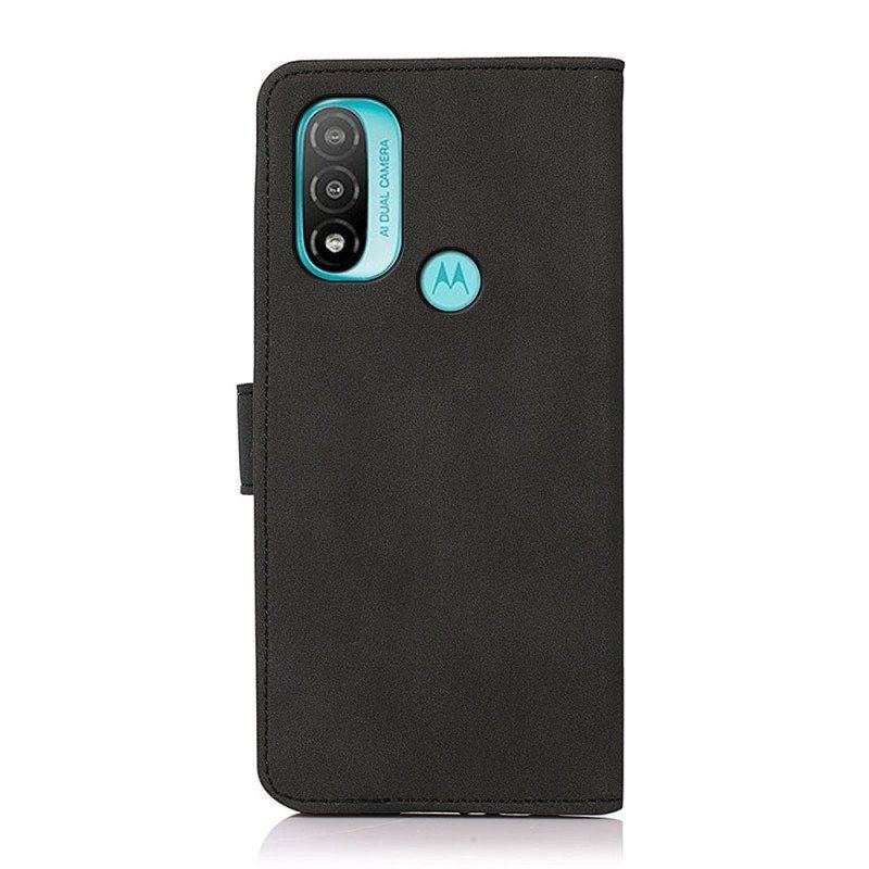 Folio-fodral Moto E40 / E30 / E20 Khazneh Modelädereffekt