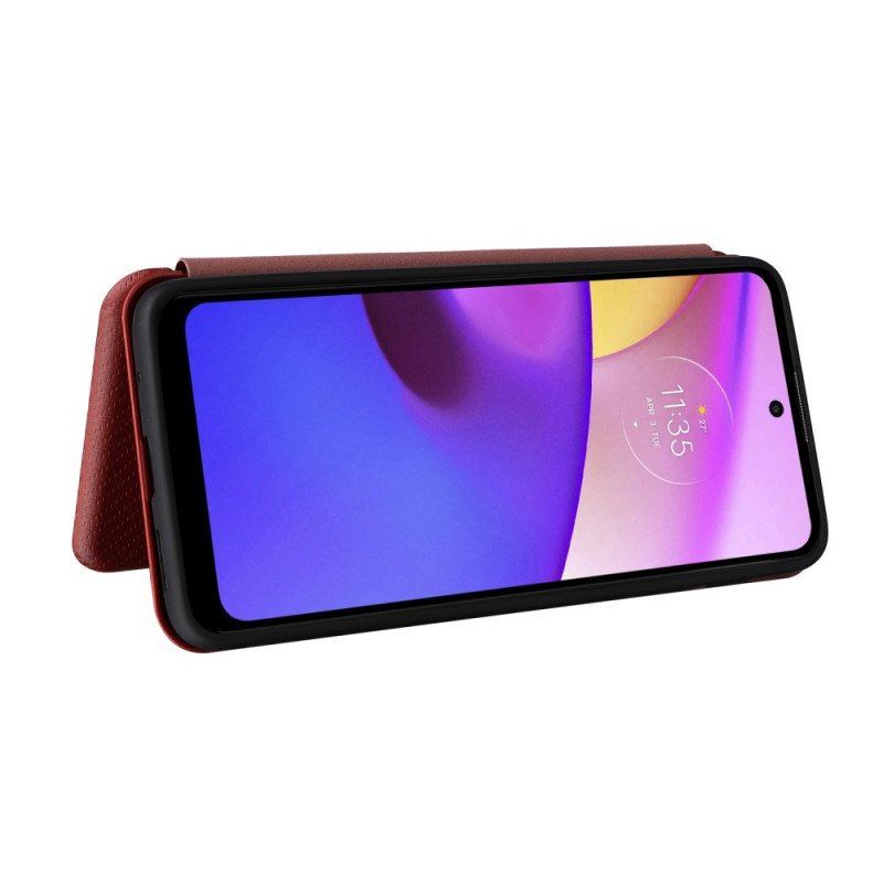 Folio-fodral Moto E40 / E30 / E20 Läderfodral Kolfiber