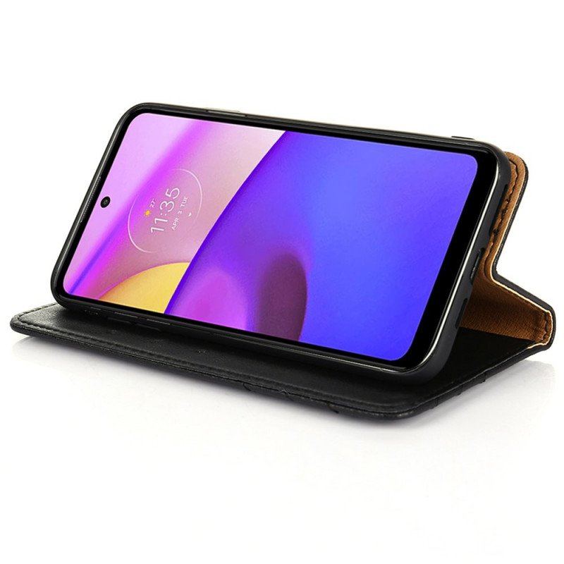 Folio-fodral Moto E40 / E30 / E20 Läderfodral Stil Lädernit