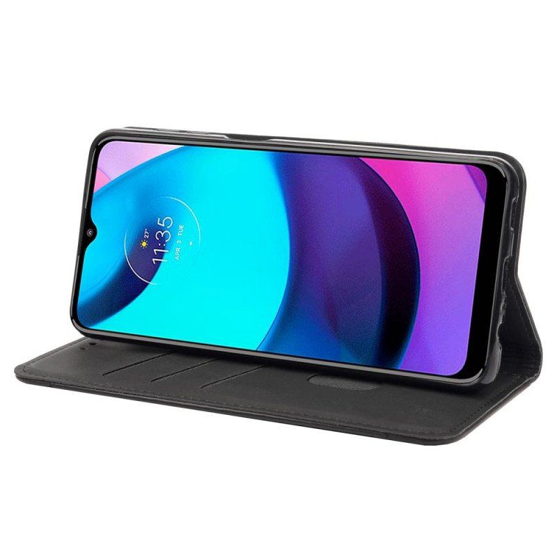 Folio-fodral Moto E40 / E30 / E20 Läderfodral Tvåfärgad Affärslädereffekt