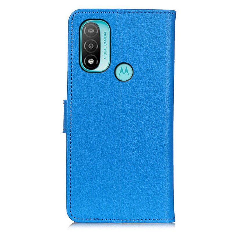 Folio-fodral Moto E40 / E30 / E20 Traditionellt Litchi