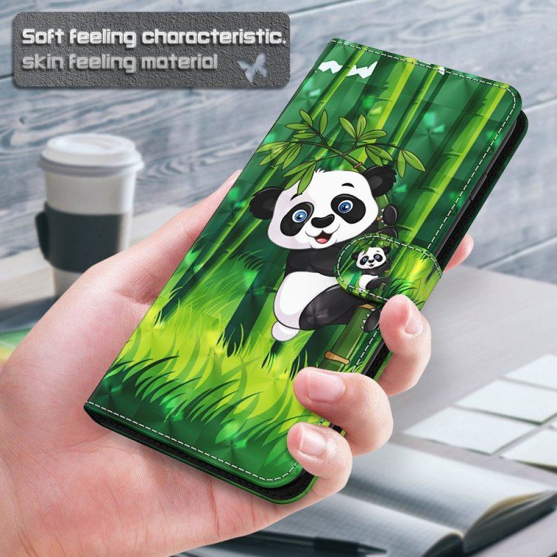 Folio-fodral Moto G71 5G Panda Och Bambu