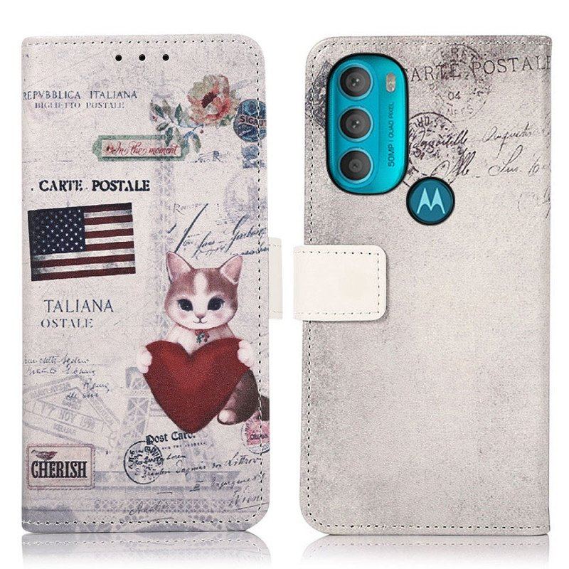 Folio-fodral Moto G71 5G Resenär Katt