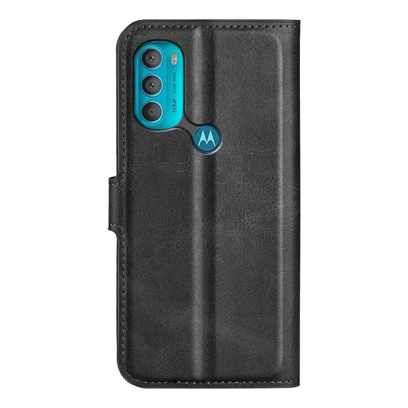 Folio-fodral Moto G71 5G Slimmad Extrem Lädereffekt