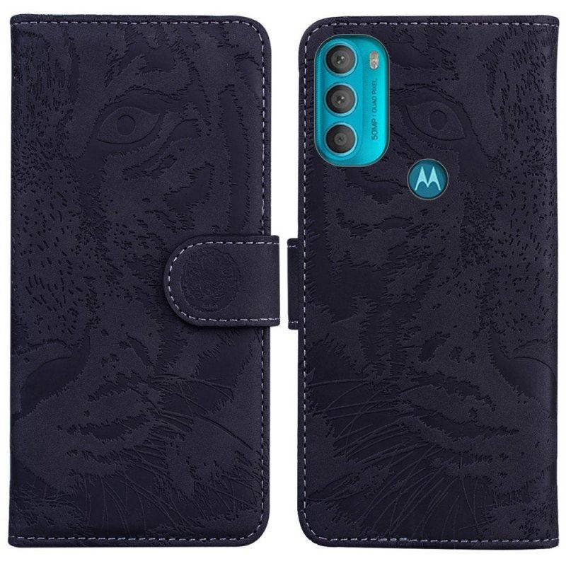 Folio-fodral Moto G71 5G Tiger Face Print