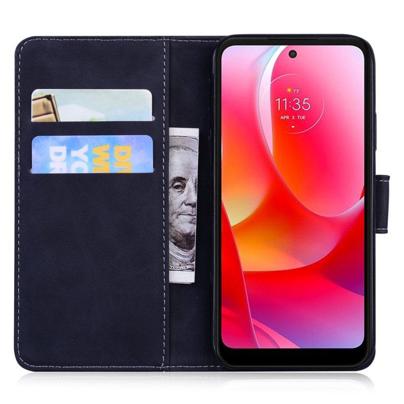 Folio-fodral Moto G71 5G Tiger Face Print