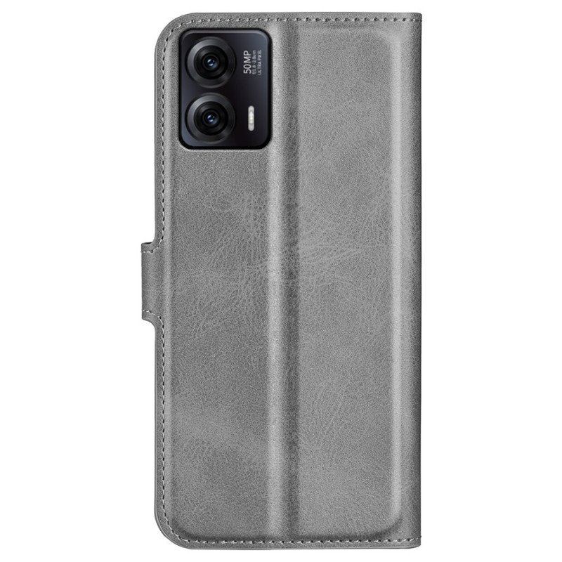 Folio-fodral Moto G73 5G Lädereffekt