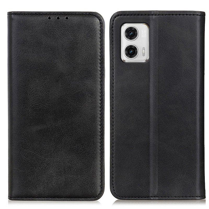 Folio-fodral Moto G73 5G Läderfodral Elegance Split Läder