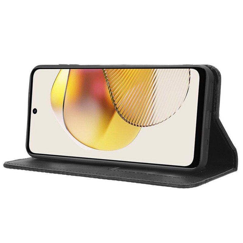 Folio-fodral Moto G73 5G Läderfodral Stiliserade