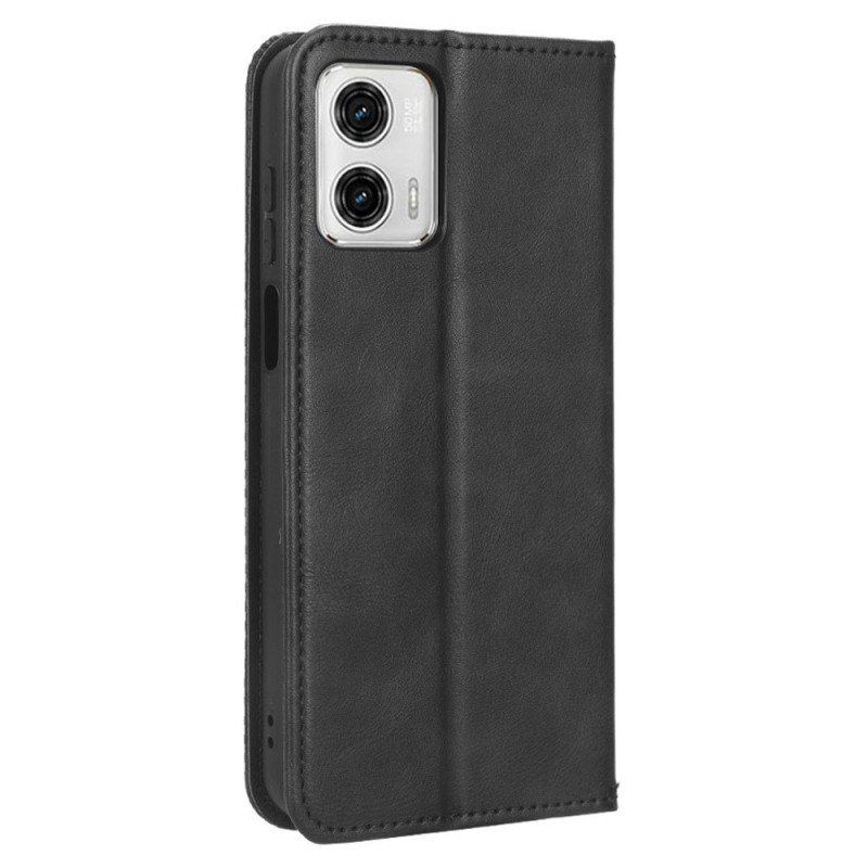 Folio-fodral Moto G73 5G Läderfodral Stiliserade