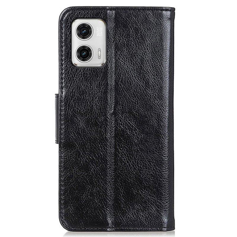 Folio-fodral Moto G73 5G Nappa Split Läder