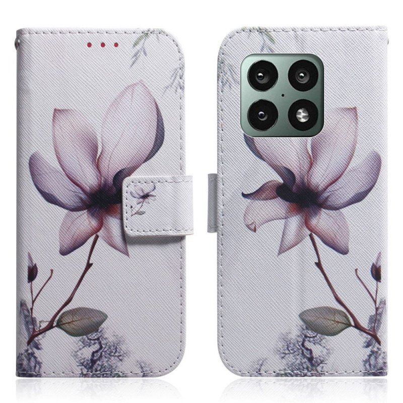 Folio-fodral OnePlus 10 Pro 5G Blomma Dusty Pink