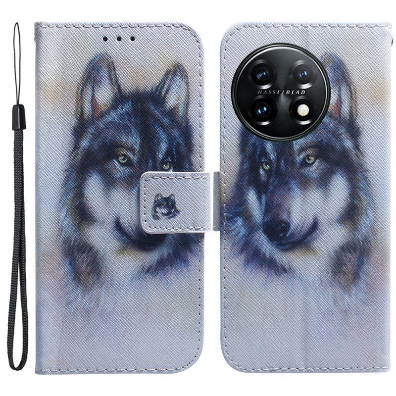 Folio-fodral OnePlus 11 5G Akvarell Hund