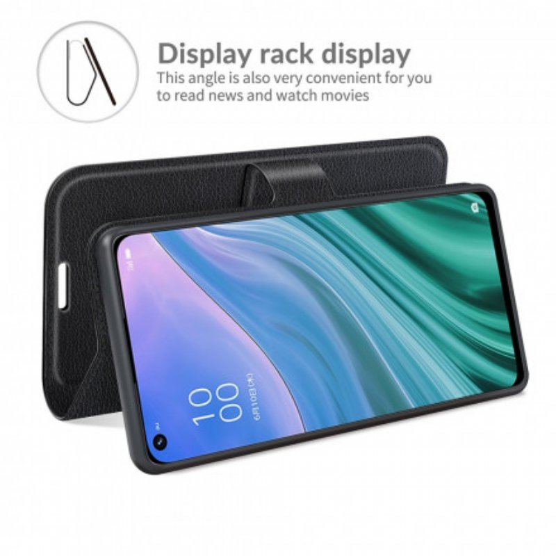 Folio-fodral Oppo A54 5G / A74 5G Klassiskt Litchi Konstläder