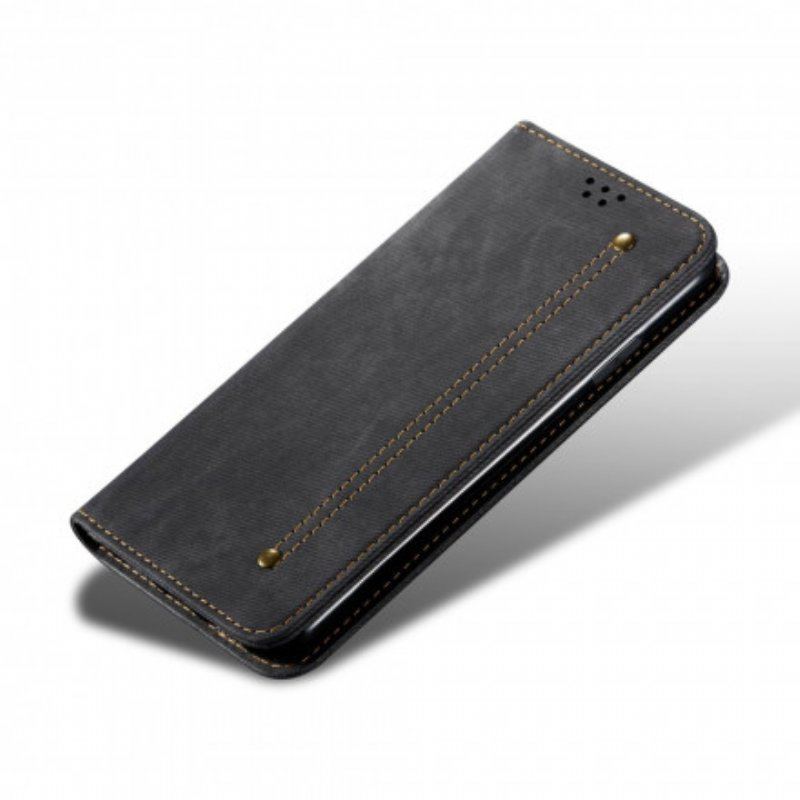 Folio-fodral Oppo A54 5G / A74 5G Läderfodral Denim Tyg