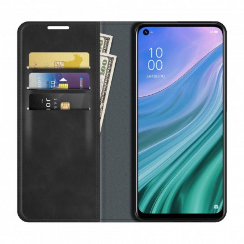 Folio-fodral Oppo A54 5G / A74 5G Läderfodral Hudberöring