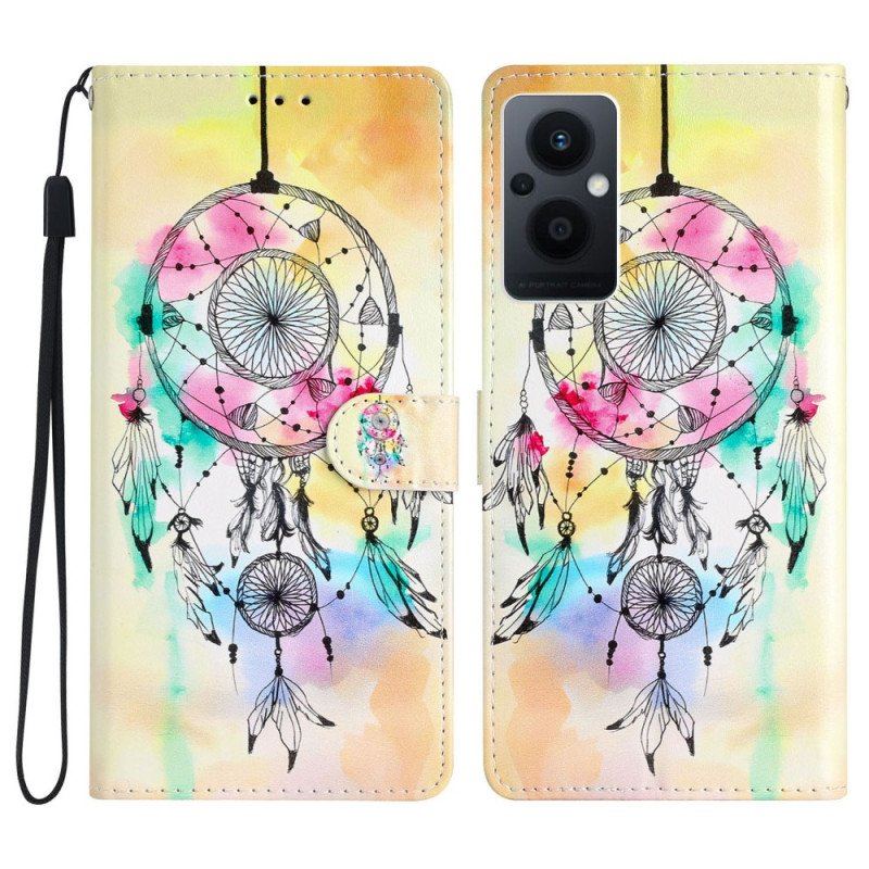 Folio-fodral Oppo Reno 8 Lite Med Kedjar Strap Dream Catcher