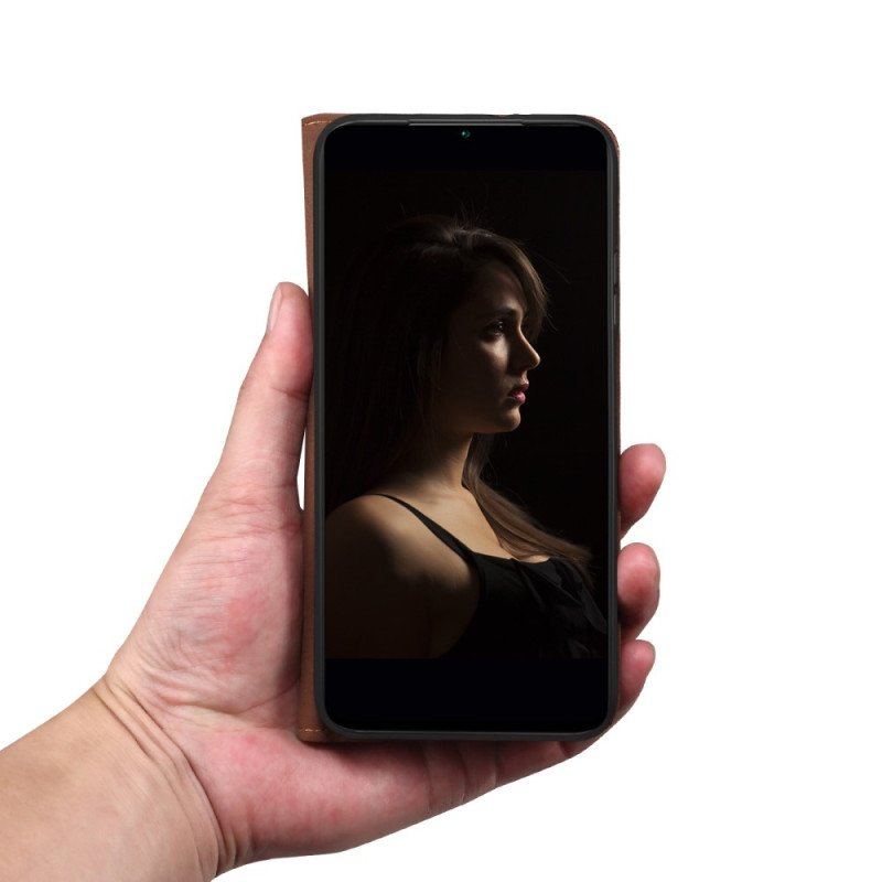 Folio-fodral Poco X5 Pro 5G Läderfodral Oljeskinn