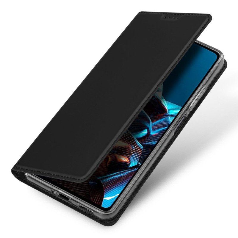 Folio-fodral Poco X5 Pro 5G Läderfodral Skin Pro Dux Ducis