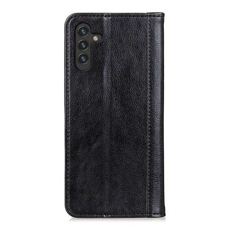 Folio-fodral Samsung Galaxy A13 5G / A04s Läderfodral Elegance Split Litchi Läder