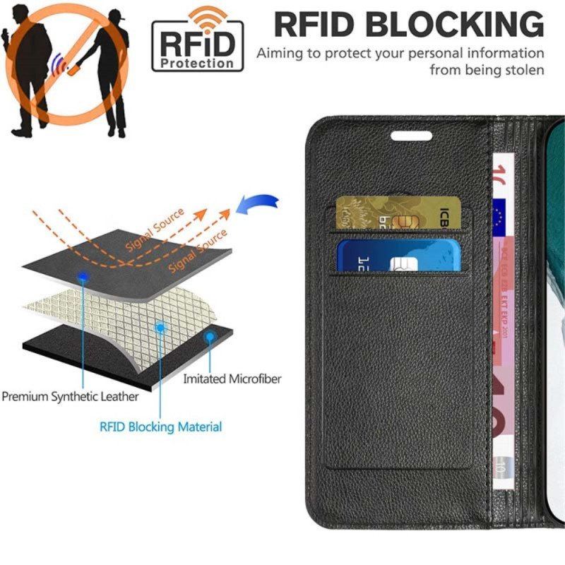 Folio-fodral Samsung Galaxy A14 / A14 5G Läderfodral Rfid Diamanter