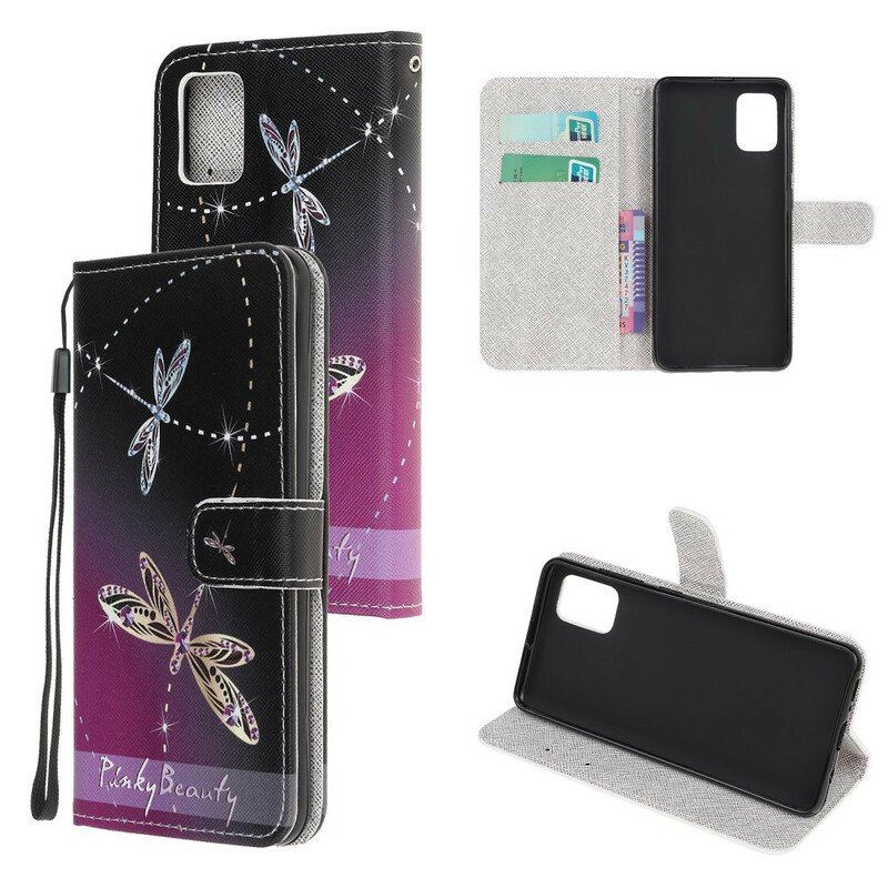 Folio-fodral Samsung Galaxy A52 4G / A52 5G / A52s 5G Med Kedjar Strappy Dragonflies