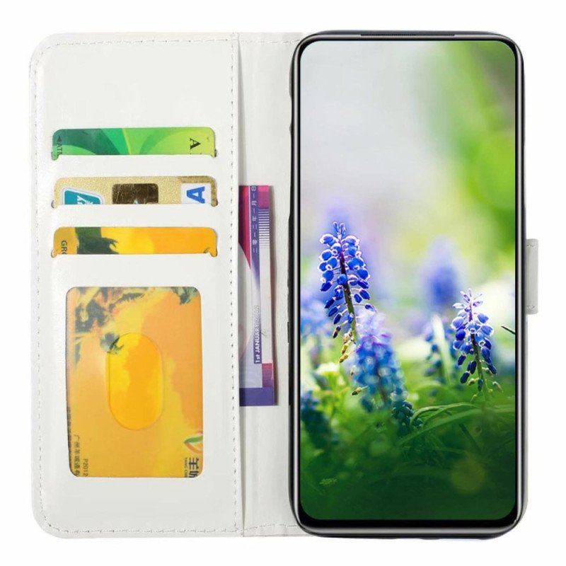 Folio-fodral Samsung Galaxy A54 5G Med Kedjar Blå Fjäril Med Rem