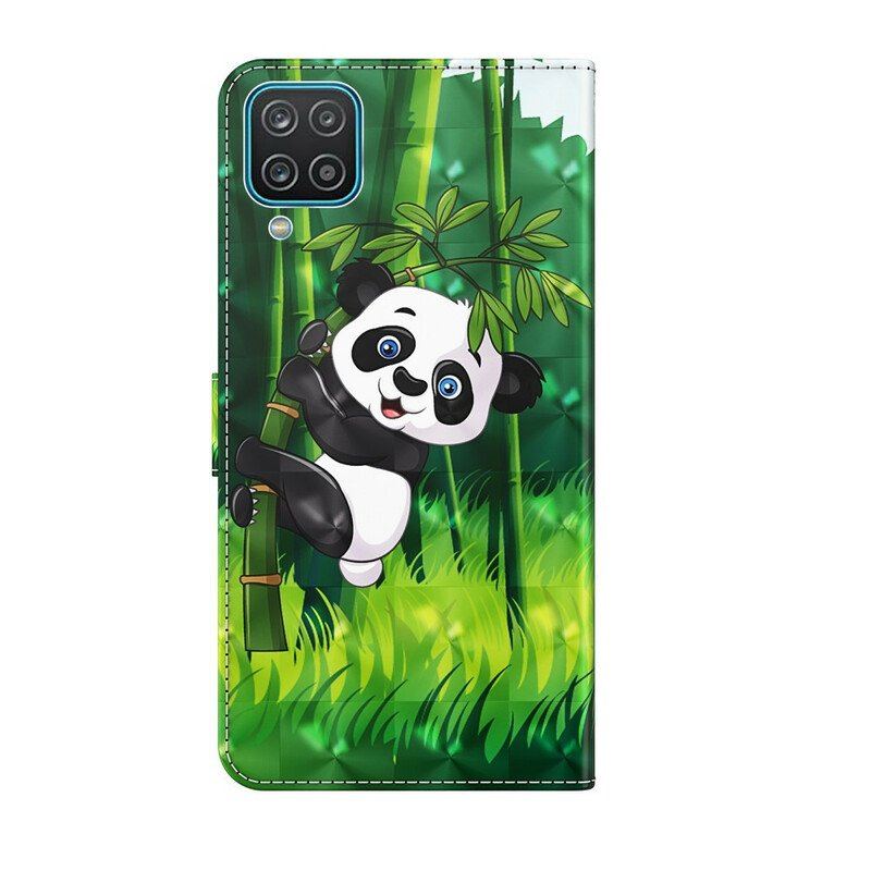 Folio-fodral Samsung Galaxy M12 / A12 Panda Och Bambu