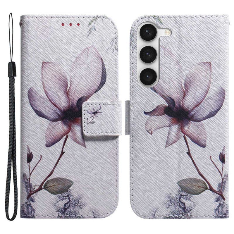 Folio-fodral Samsung Galaxy S23 5G Rosa Blomma