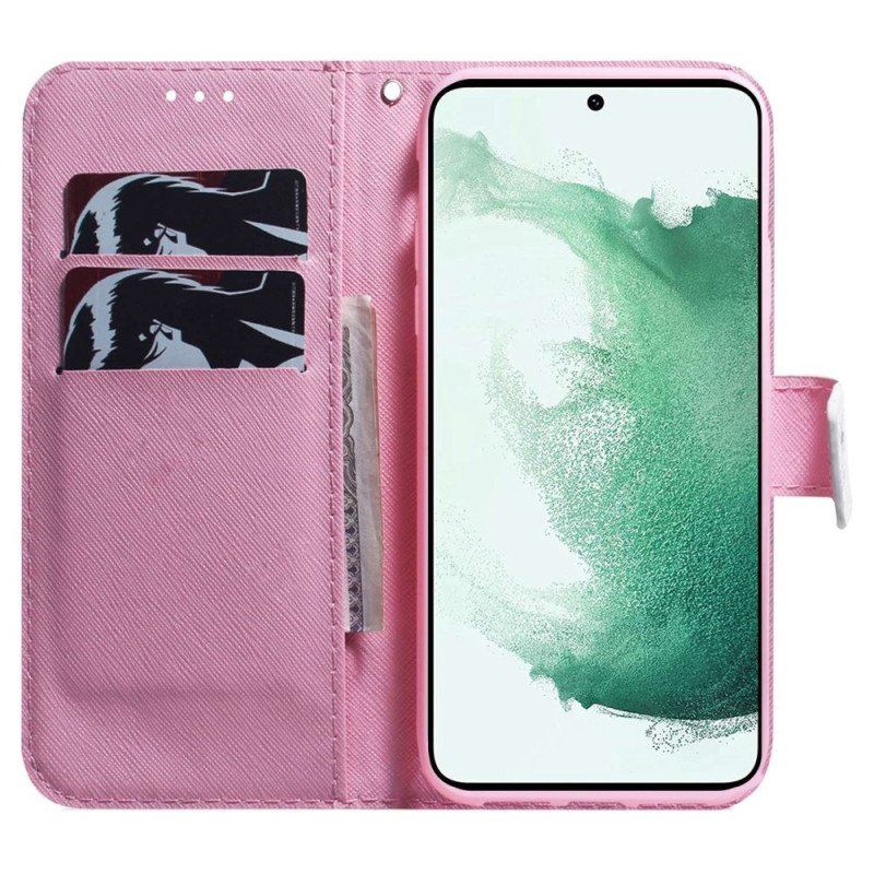 Folio-fodral Samsung Galaxy S23 5G Rosa Blomma