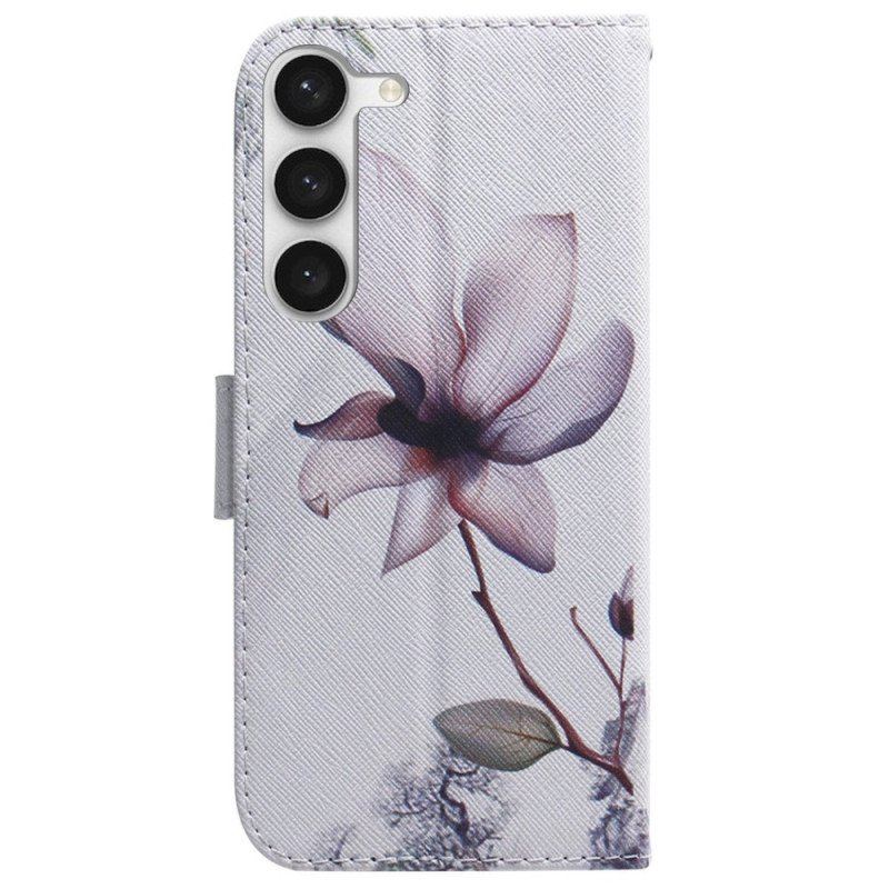 Folio-fodral Samsung Galaxy S23 Plus 5G Rosa Blomma