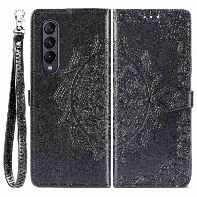 Folio-fodral Samsung Galaxy Z Fold 4 Med Kedjar Medeltida Strappy Mandala