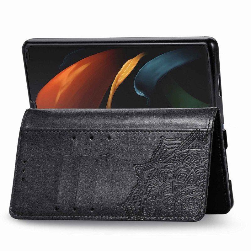 Folio-fodral Samsung Galaxy Z Fold 4 Med Kedjar Medeltida Strappy Mandala