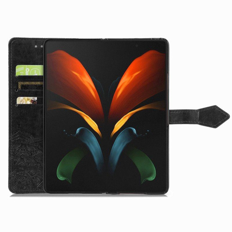 Folio-fodral Samsung Galaxy Z Fold 4 Med Kedjar Medeltida Strappy Mandala