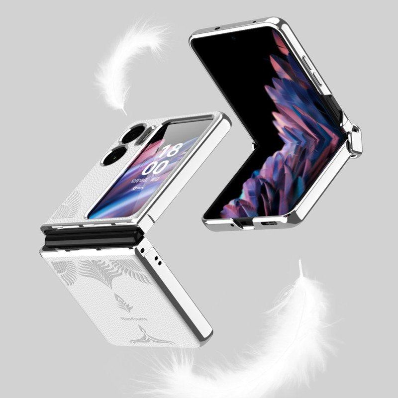 Folio-fodral Skal Oppo Find N2 Flip Läderfodral Lychee Läderstil