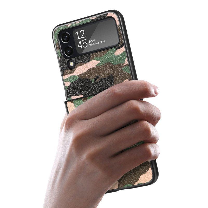 Folio-fodral Skal Samsung Galaxy Z Flip 4 Läderfodral Militärt Kamouflage