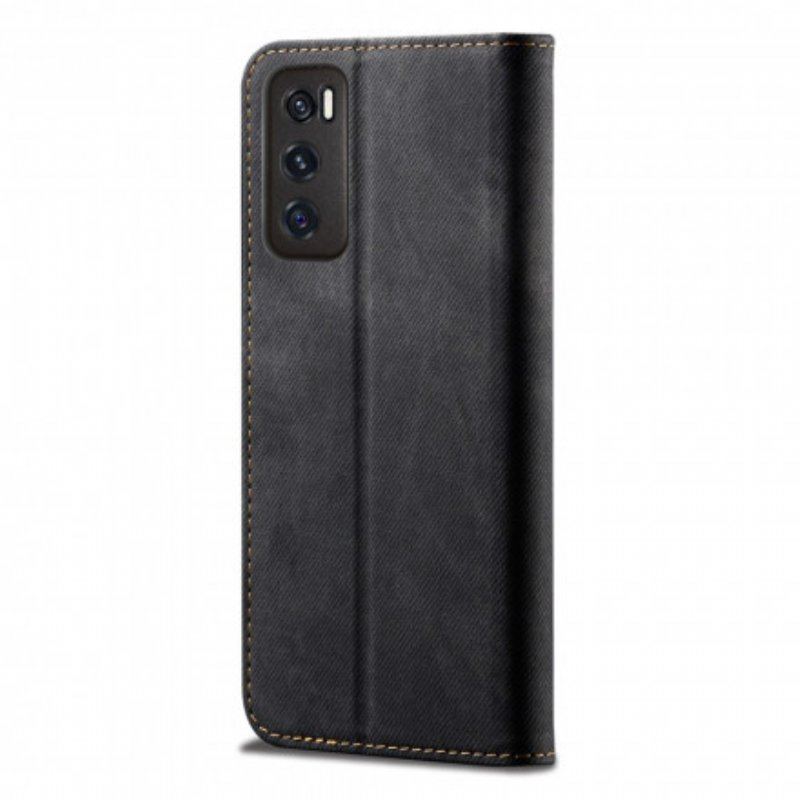 Folio-fodral Vivo Y70 Läderfodral Denim Tyg