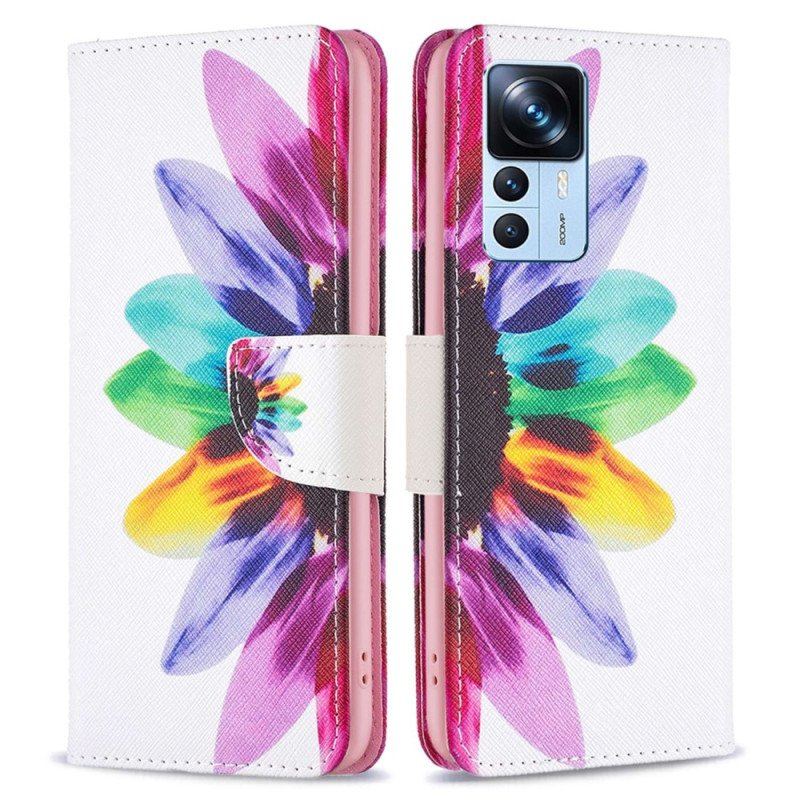 Folio-fodral Xiaomi 12T / 12T Pro Akvarell Blomma