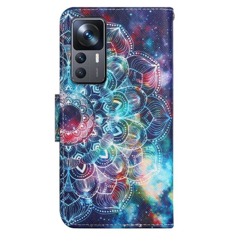 Folio-fodral Xiaomi 12T / 12T Pro Med Kedjar Flashig Strappy Mandala