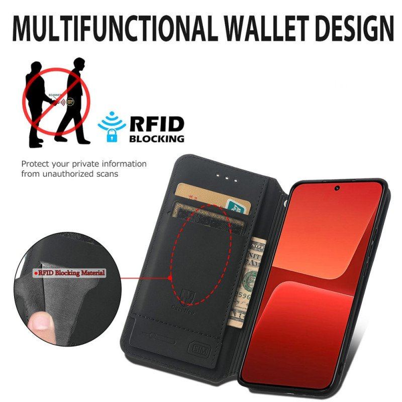 Folio-fodral Xiaomi 13 Läderfodral Caseneo Rfid-design