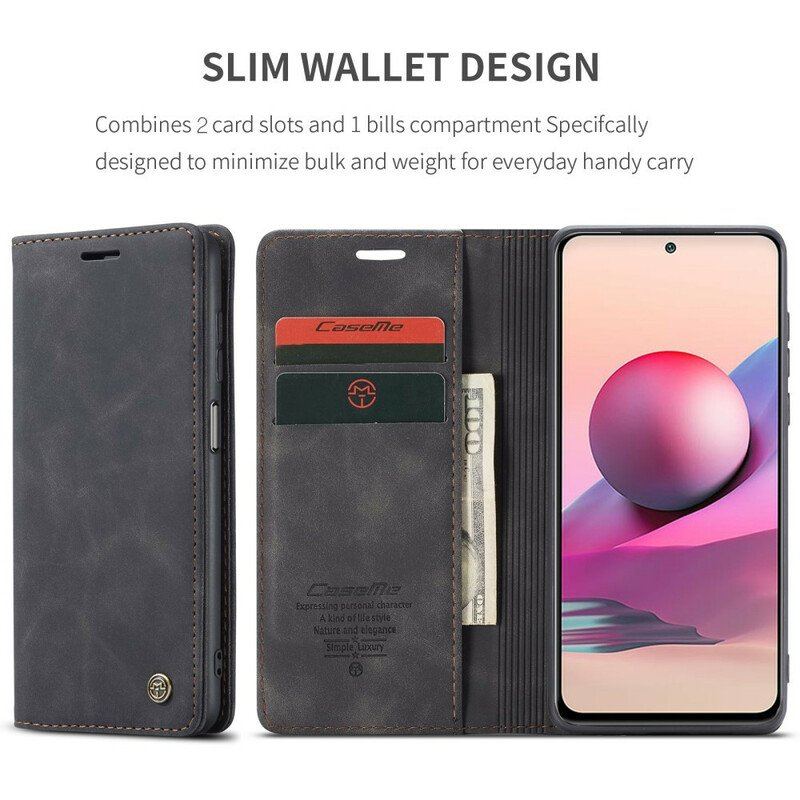 Folio-fodral Xiaomi Redmi Note 10 / 10S Läderfodral Caseme Lädereffekt