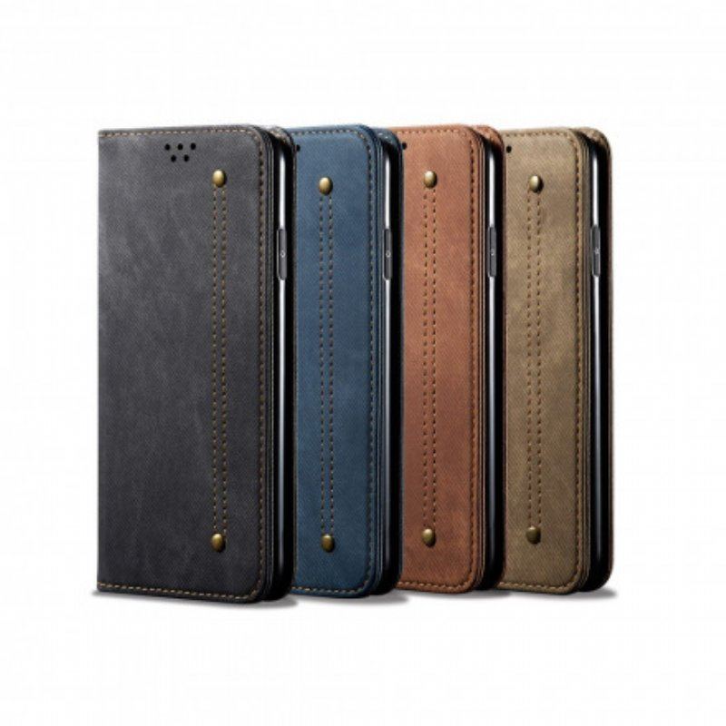 Folio-fodral Xiaomi Redmi Note 10 / 10S Läderfodral Denim Tyg