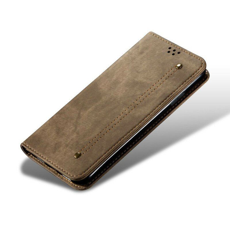 Folio-fodral Xiaomi Redmi Note 10 5G Läderfodral Denim Tyg