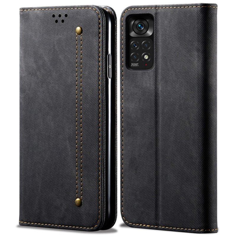 Folio-fodral Xiaomi Redmi Note 11 / 11S Läderfodral Denim Tyg