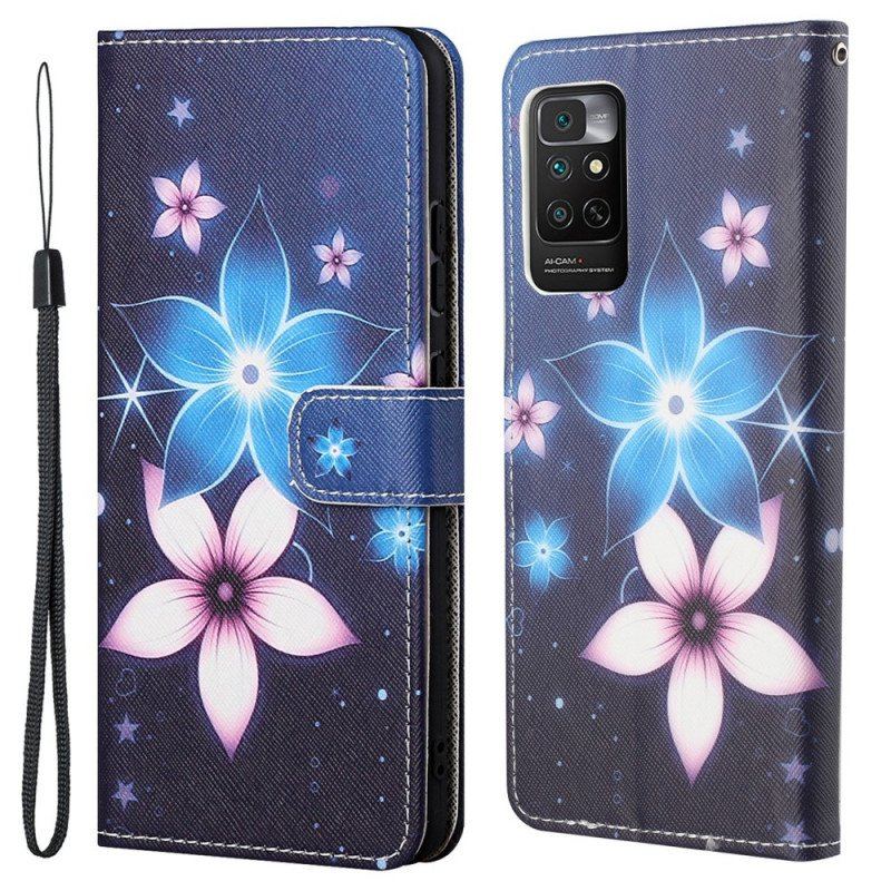 Folio-fodral Xiaomi Redmi Note 11 / 11S Med Kedjar Lunar Strap Blommor