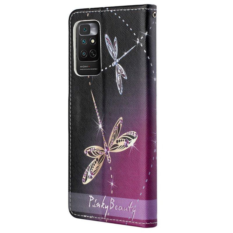 Folio-fodral Xiaomi Redmi Note 11 / 11S Med Kedjar Strappy Dragonflies